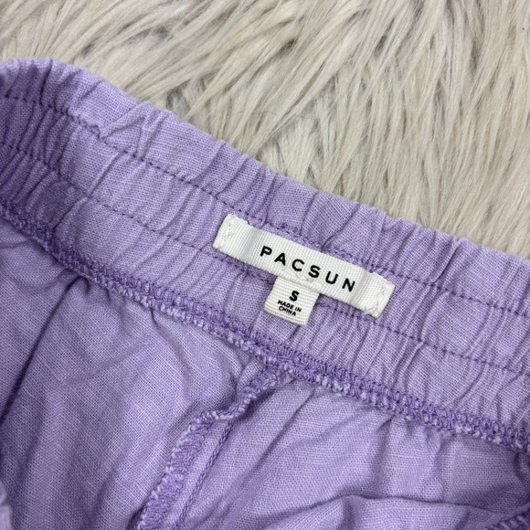 Pacsun Women's S Pastel Purple Linen Blend Pull on Shorts Soft Girl Coquette - Picture 2 of 4
